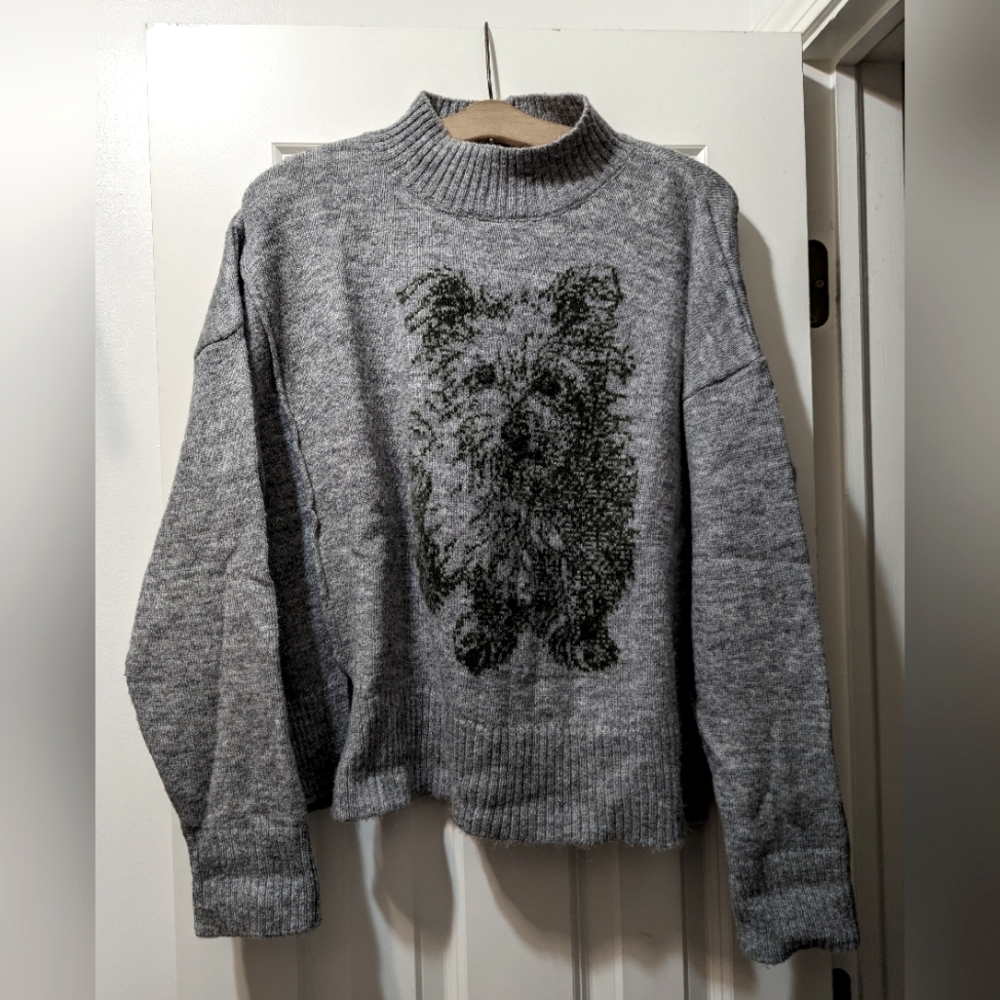 Anthropologie Moth Brand Scottie Dog Sweater